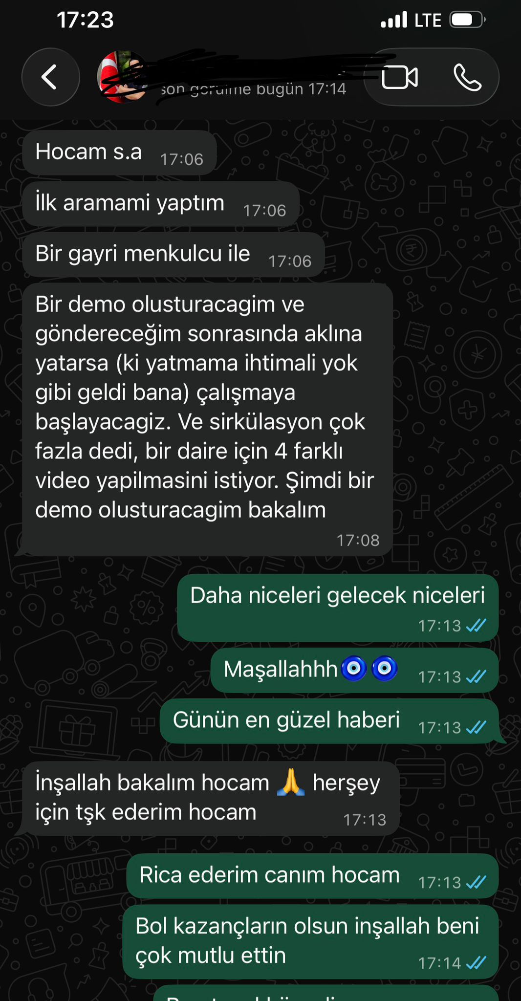 Eğitim setini alıp ek gelir elde etmeye başladı teşekkür ediyorum :)